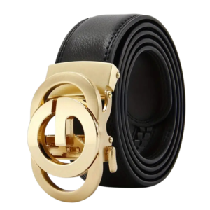 Automatische riem zwart met een goude gesp (model SY003)