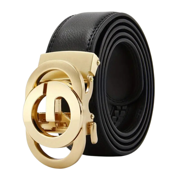 Automatische riem zwart met een goude gesp (model SY003)