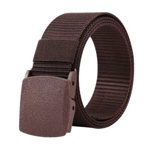 Bruine Riem met Zwarte Gesp model AY007