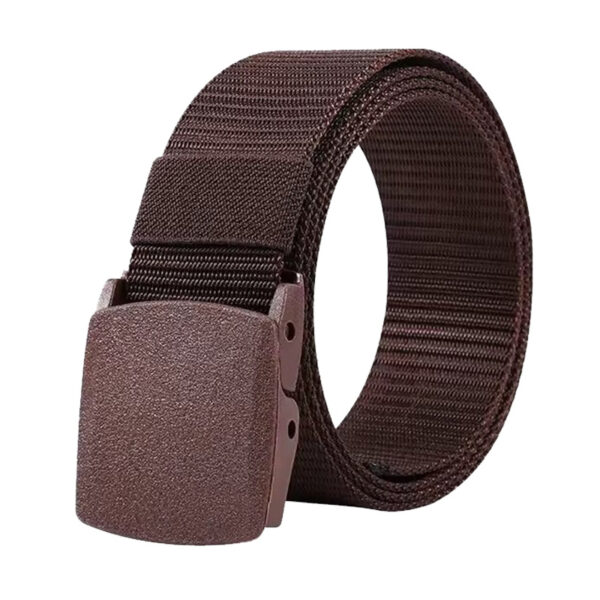 Bruine Riem met Zwarte Gesp model AY007