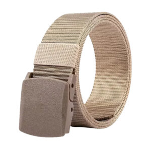 Crème Riem met Zwarte Gesp model AY007