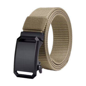 Crème Riem met Zwarte Gesp model LY005
