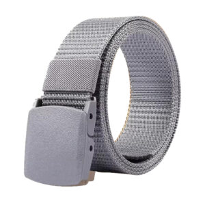 Grijze Riem met Zwarte Gesp model AY007